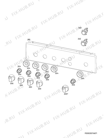 Взрыв-схема плиты (духовки) Zanussi ZCG510H1XA - Схема узла Command panel 037